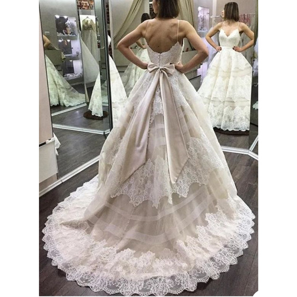 NEW Unaltered ALLURE Bridals Champagne / Ivory 9400 Wedding Ballgown Dress 14 - Picture 1 of 16